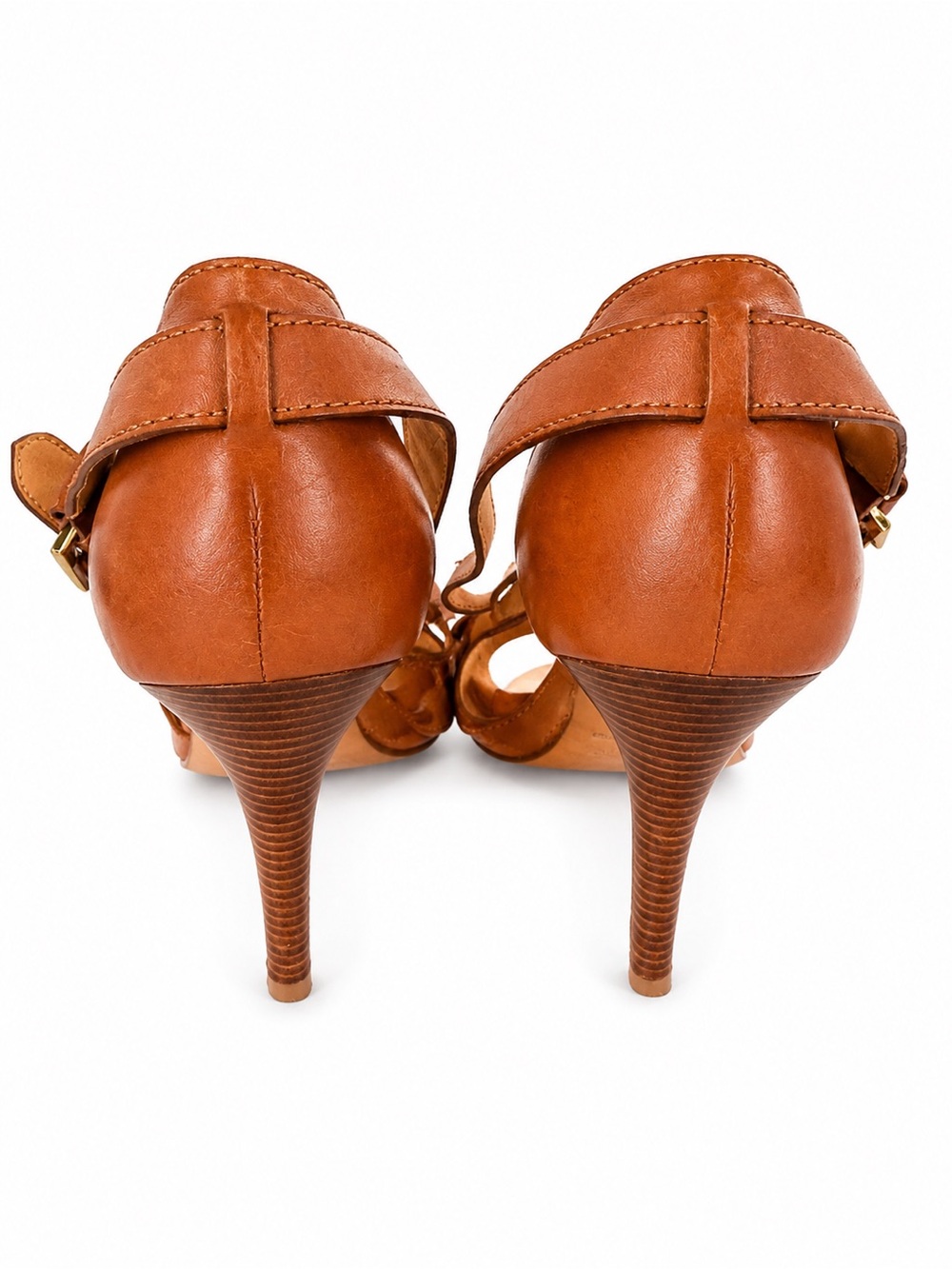 Cole Haan Leather Strappy Heels – Women’s Size 10B – Cognac Brown - Picture 5 of 6